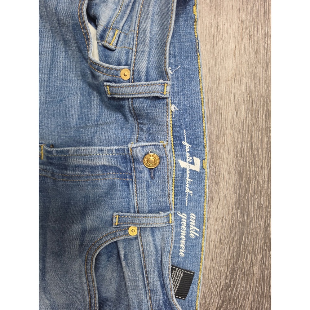 7 For All Mankind Ankle Gwenevere Jeans Size 28 Blue Skinny Ankle Denim - Picture 4 of 7